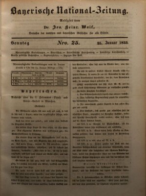 Bayerische National-Zeitung Sonntag 25. Januar 1835