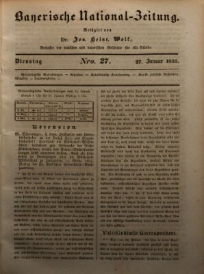 Bayerische National-Zeitung Dienstag 27. Januar 1835