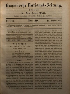 Bayerische National-Zeitung Freitag 30. Januar 1835