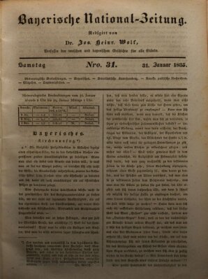 Bayerische National-Zeitung Samstag 31. Januar 1835