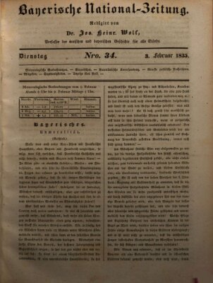 Bayerische National-Zeitung Dienstag 3. Februar 1835