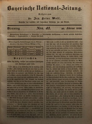 Bayerische National-Zeitung Dienstag 10. Februar 1835