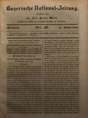 Bayerische National-Zeitung Mittwoch 11. Februar 1835