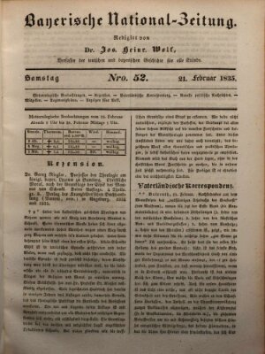 Bayerische National-Zeitung Samstag 21. Februar 1835