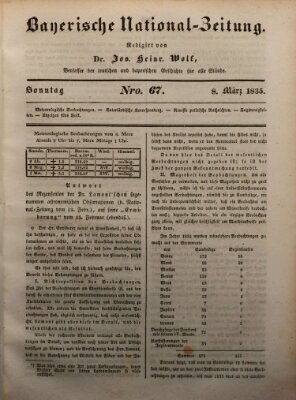 Bayerische National-Zeitung Sonntag 8. März 1835