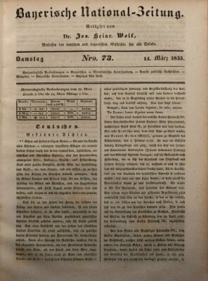 Bayerische National-Zeitung Samstag 14. März 1835