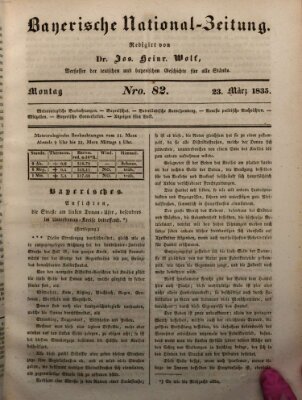 Bayerische National-Zeitung Montag 23. März 1835