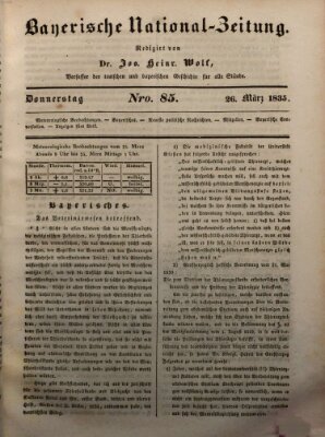 Bayerische National-Zeitung Donnerstag 26. März 1835