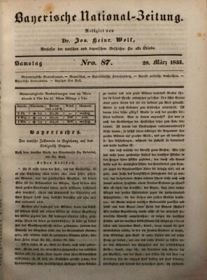 Bayerische National-Zeitung Samstag 28. März 1835