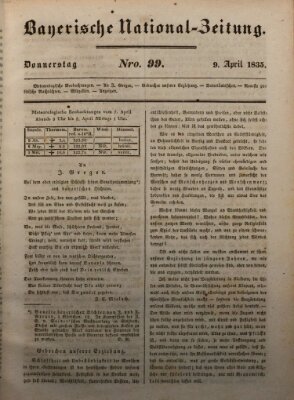 Bayerische National-Zeitung Donnerstag 9. April 1835