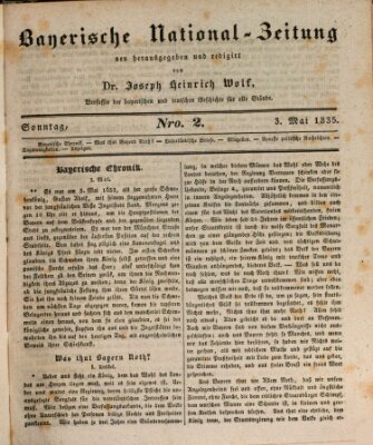 Bayerische National-Zeitung Sonntag 3. Mai 1835