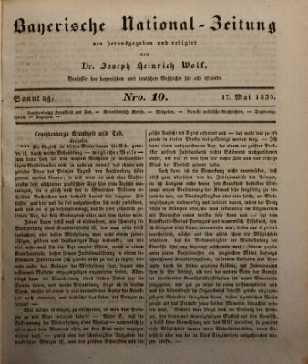 Bayerische National-Zeitung Sonntag 17. Mai 1835