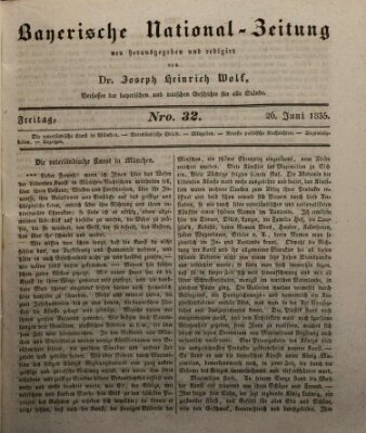 Bayerische National-Zeitung Freitag 26. Juni 1835