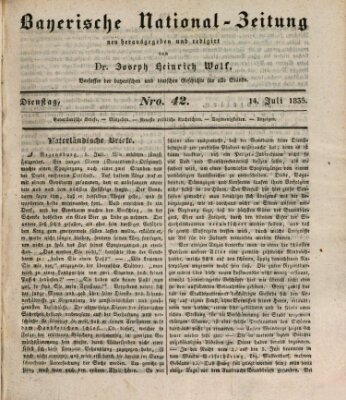 Bayerische National-Zeitung Dienstag 14. Juli 1835