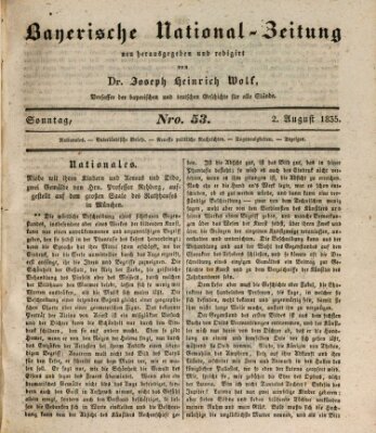 Bayerische National-Zeitung Sonntag 2. August 1835