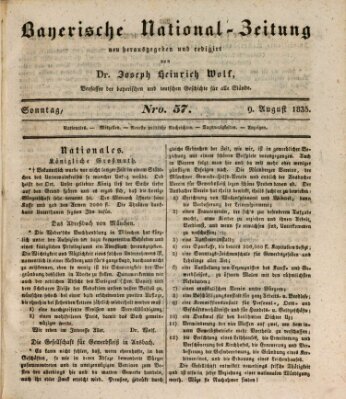 Bayerische National-Zeitung Sonntag 9. August 1835