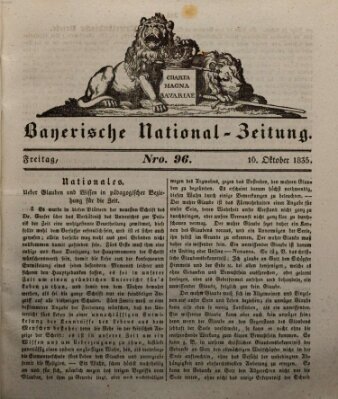 Bayerische National-Zeitung Freitag 16. Oktober 1835