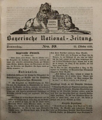 Bayerische National-Zeitung Donnerstag 22. Oktober 1835