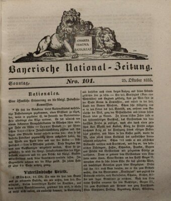 Bayerische National-Zeitung Sonntag 25. Oktober 1835