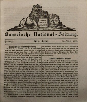 Bayerische National-Zeitung Freitag 30. Oktober 1835