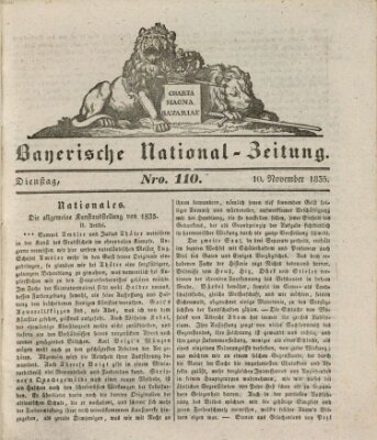 Bayerische National-Zeitung Dienstag 10. November 1835