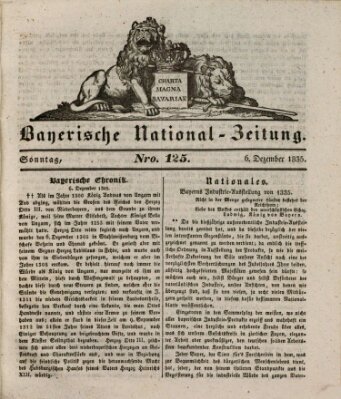 Bayerische National-Zeitung Sonntag 6. Dezember 1835