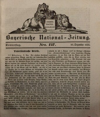 Bayerische National-Zeitung Donnerstag 10. Dezember 1835