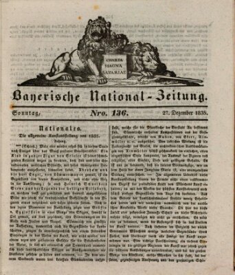 Bayerische National-Zeitung Sonntag 27. Dezember 1835