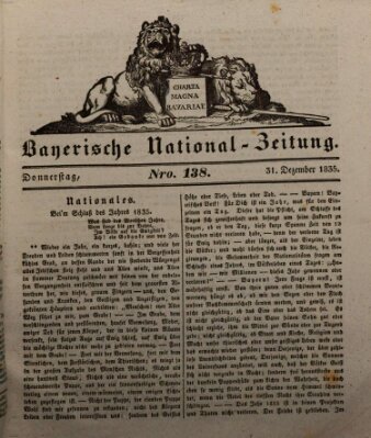 Bayerische National-Zeitung Donnerstag 31. Dezember 1835