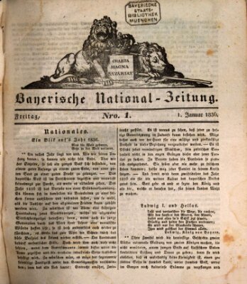 Bayerische National-Zeitung Freitag 1. Januar 1836