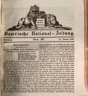 Bayerische National-Zeitung Freitag 29. Januar 1836