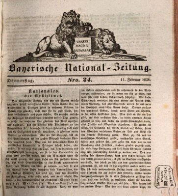 Bayerische National-Zeitung Donnerstag 11. Februar 1836