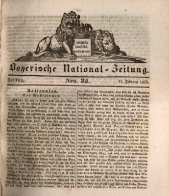 Bayerische National-Zeitung Freitag 12. Februar 1836