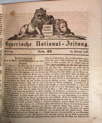 Bayerische National-Zeitung Freitag 19. Februar 1836