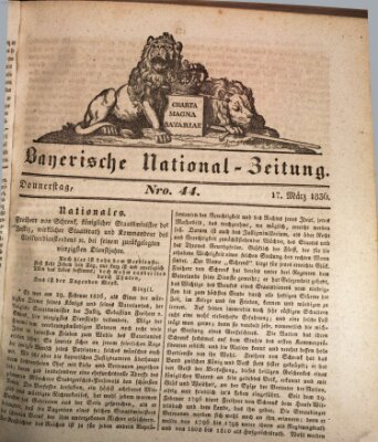 Bayerische National-Zeitung Donnerstag 17. März 1836