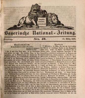 Bayerische National-Zeitung Freitag 25. März 1836
