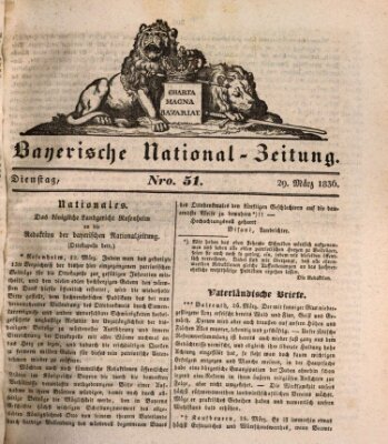 Bayerische National-Zeitung Dienstag 29. März 1836