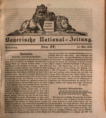 Bayerische National-Zeitung Sonntag 15. Mai 1836