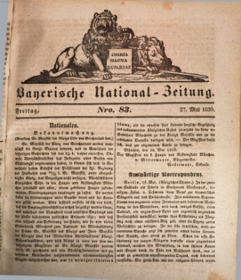 Bayerische National-Zeitung Freitag 27. Mai 1836