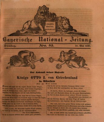 Bayerische National-Zeitung Dienstag 31. Mai 1836