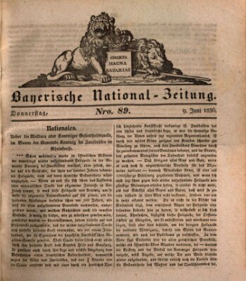 Bayerische National-Zeitung Donnerstag 9. Juni 1836