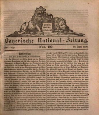 Bayerische National-Zeitung Freitag 10. Juni 1836