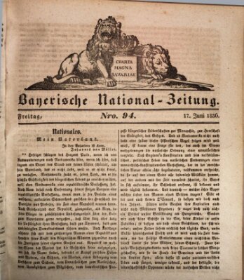 Bayerische National-Zeitung Freitag 17. Juni 1836