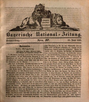 Bayerische National-Zeitung Donnerstag 23. Juni 1836