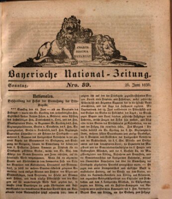 Bayerische National-Zeitung Sonntag 26. Juni 1836