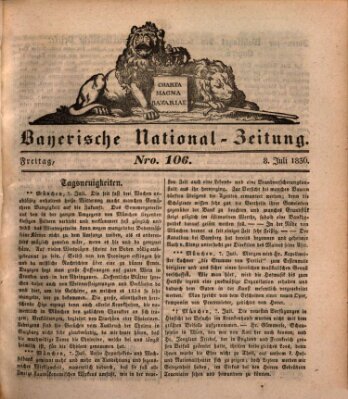 Bayerische National-Zeitung Freitag 8. Juli 1836