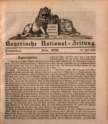 Bayerische National-Zeitung Donnerstag 14. Juli 1836