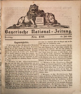 Bayerische National-Zeitung Freitag 15. Juli 1836