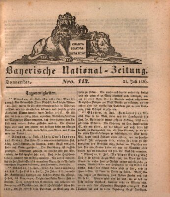 Bayerische National-Zeitung Donnerstag 21. Juli 1836