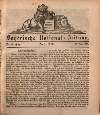 Bayerische National-Zeitung Donnerstag 28. Juli 1836